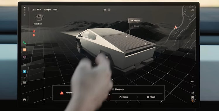 Tesla Cybertruck's UI that matches the actual EV