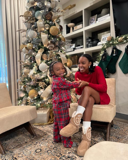 Kelly Rowland and her son Noah dressed in Janie and Jack.