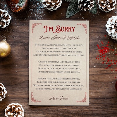 Christmas Elf Mail Template For Late Arrival