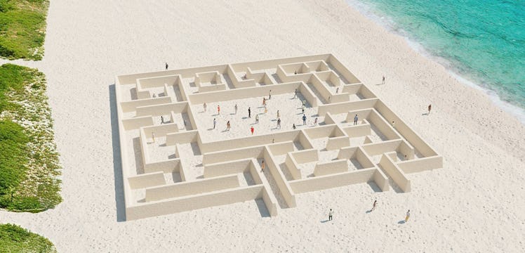 a sand maze