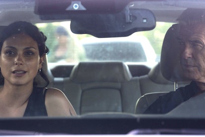 Morena Baccarin and Pierce Brosnan in 'Fast Charlie.'