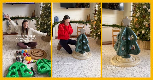 A TikTok mom was blasted after she went viral for making over her toddler’s Christmas tree toy in an...