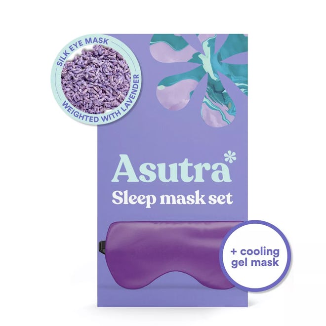  Sleep Mask Set with Weighted Lavender Silk Eye Pillow & Cooling Gel Mask 