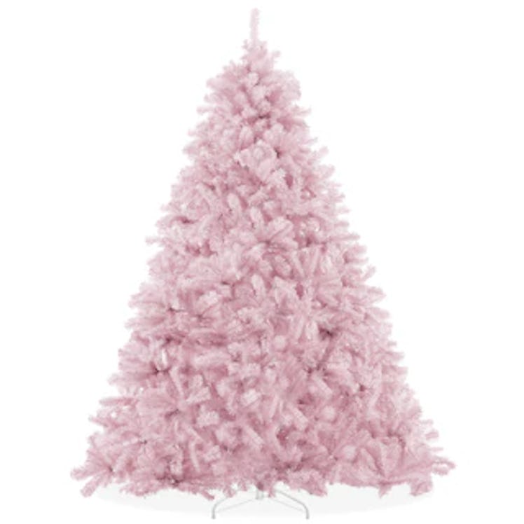 Pink Spruce Artificial Holiday Christmas Tree with Metal Stand