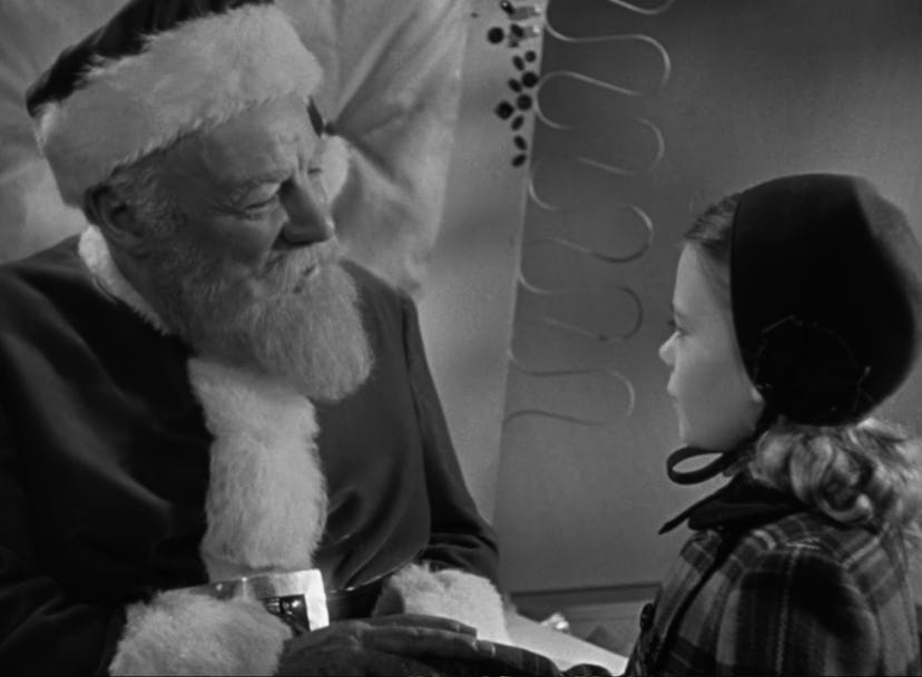 Kris Kringle and Susan in 'Miracle on 34th Street,' streaming on Amazon Prime.