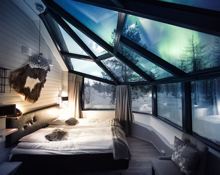 The Santa’s igloo hotel in Rovaniemi is the best place to see the northern lights.
