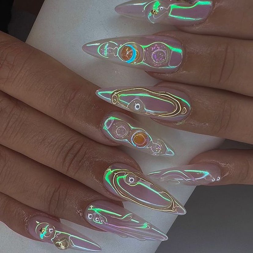 Holographic ice nails.