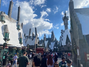 The holiday decor at the Wizarding World of Harry Potter is something to see at Universal Studios Ho...