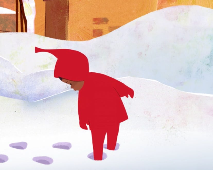 A still from Prime's The Snowy Day, a low-stimulation christmas movie for toddlers
