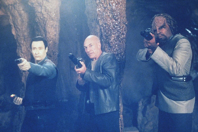 Brent Spiner, Patrick Stewart and Michael Dorn in 1998.