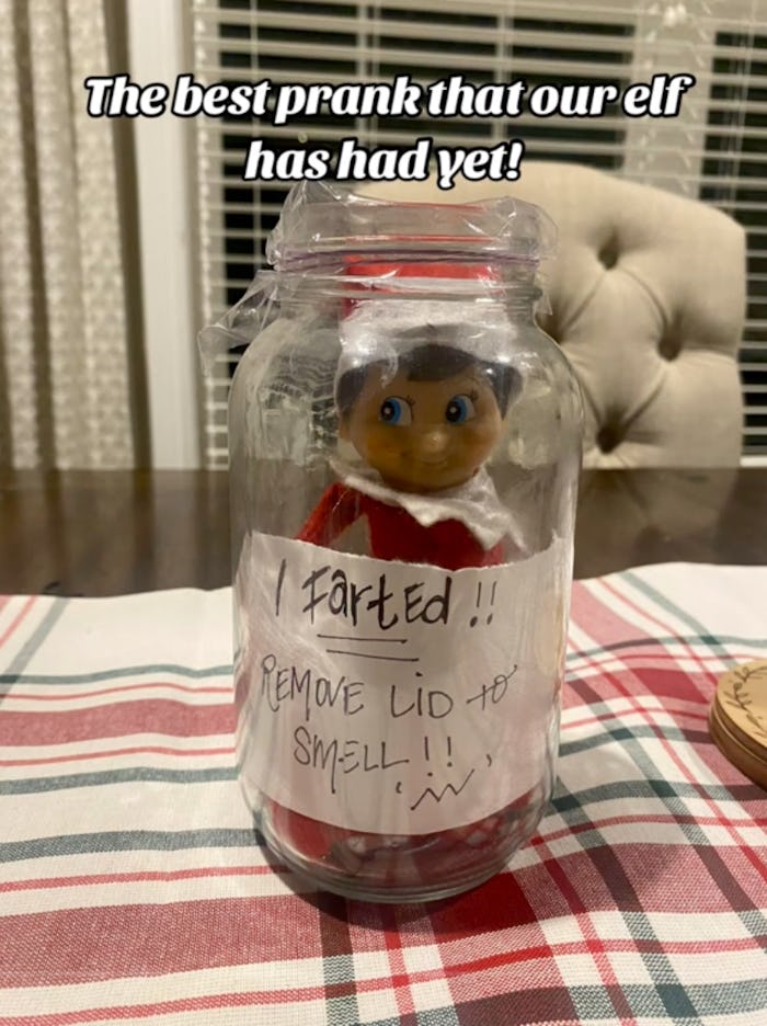 Elf on the shelf fart in a jar viral tik tok screenshot