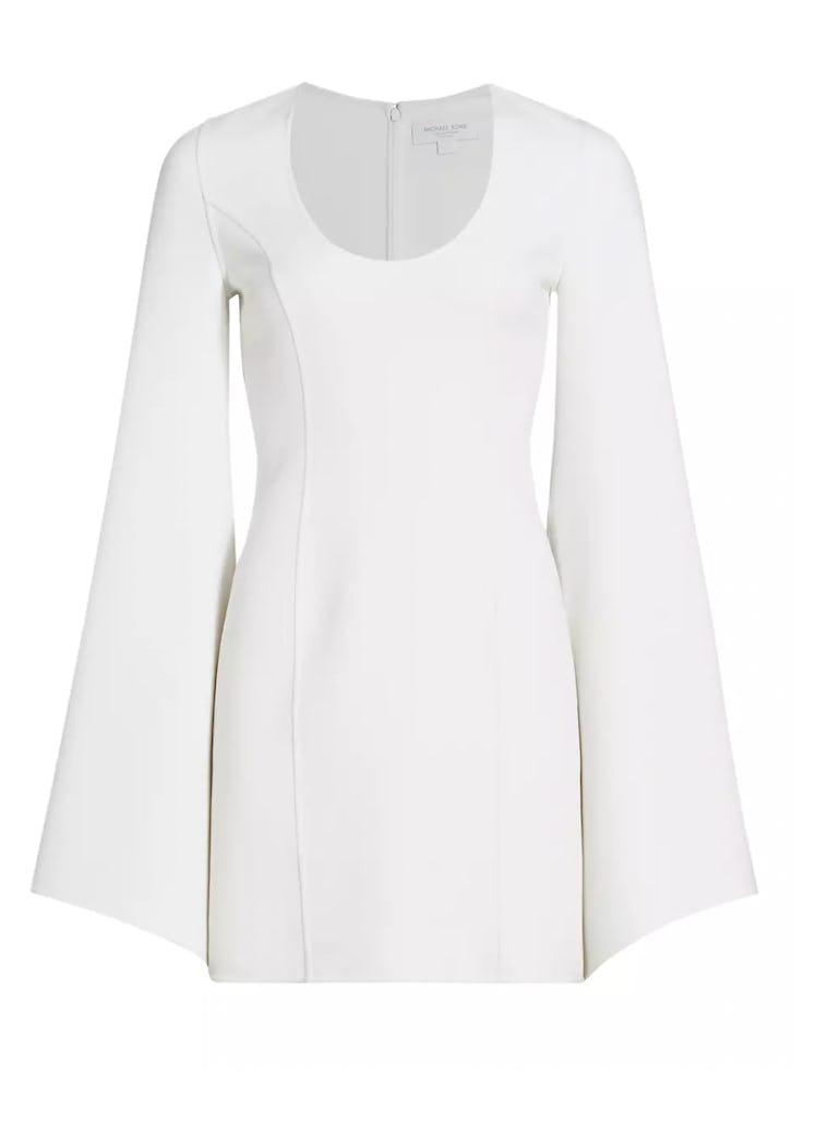 white wool-blend minidress