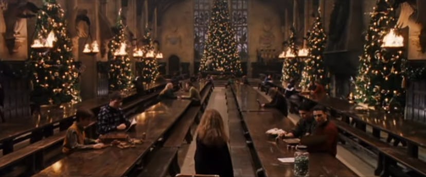 Hermione walks through Hogwarts dining hall in 'Harry Potter & the Philosopher's Stone.'