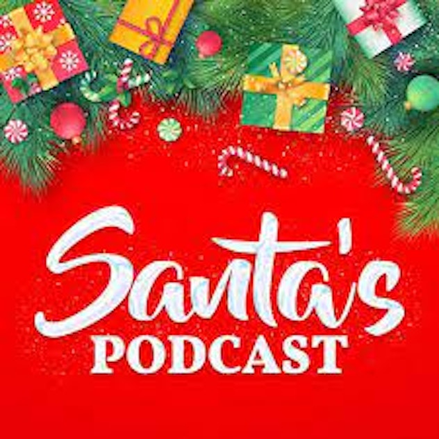 The logo for 'Santa's Podcast.'