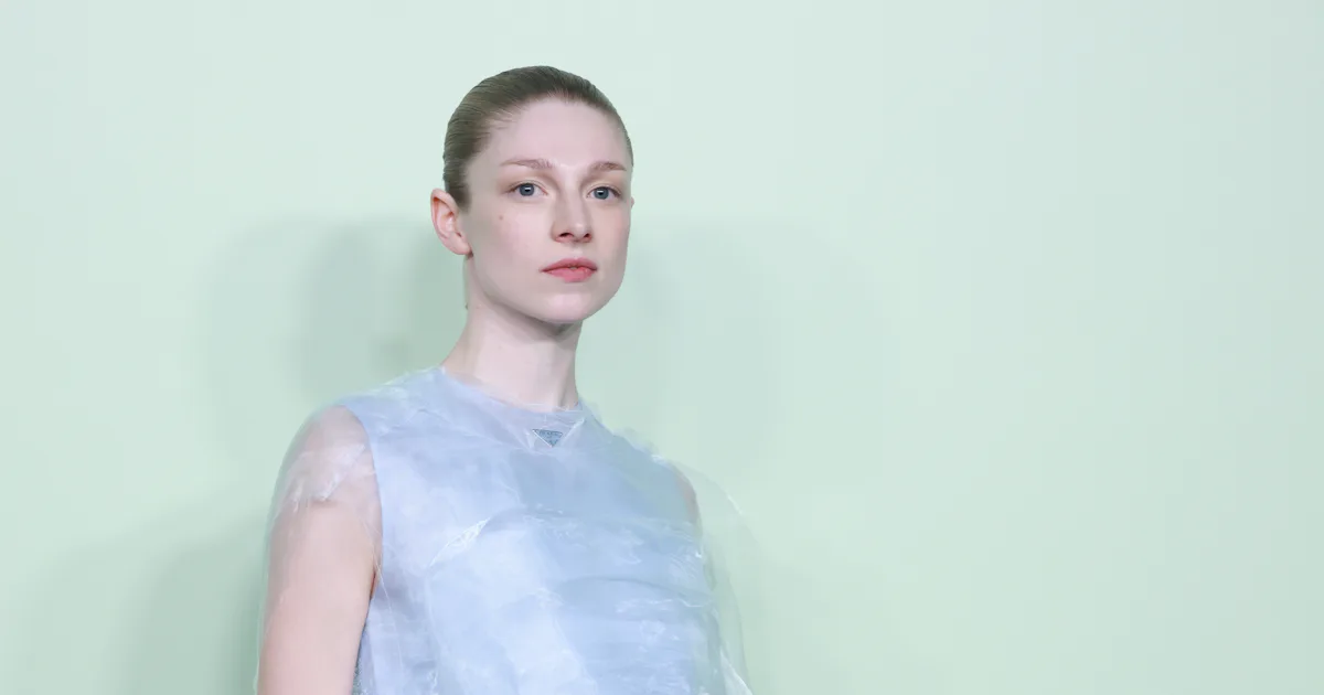 hunter schafer blue dress Hunter Schafer in Armani Priv Couture SS11 at the premiere of Kinds of Kindness at the 77th annual Cannes Film Festival : r/whatthefrockk