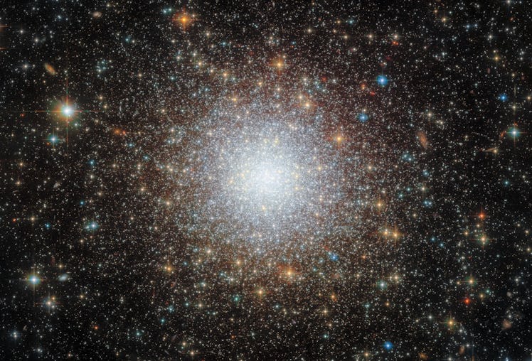 The Hubble Space Telescope captured an image of globular cluster NGC 2210, an old gathering of many ...