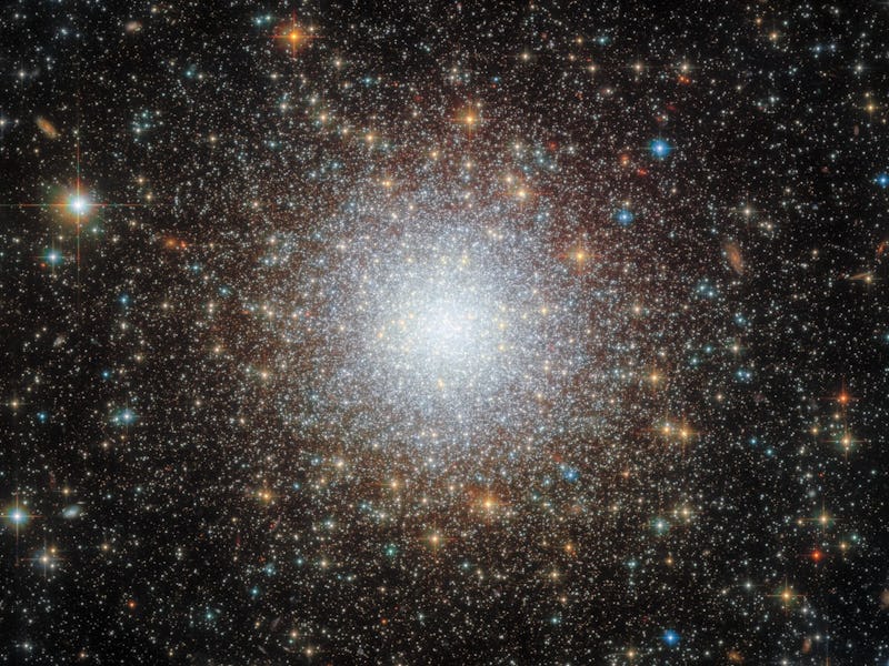 The Hubble Space Telescope captured an image of globular cluster NGC 2210, an old gathering of many ...