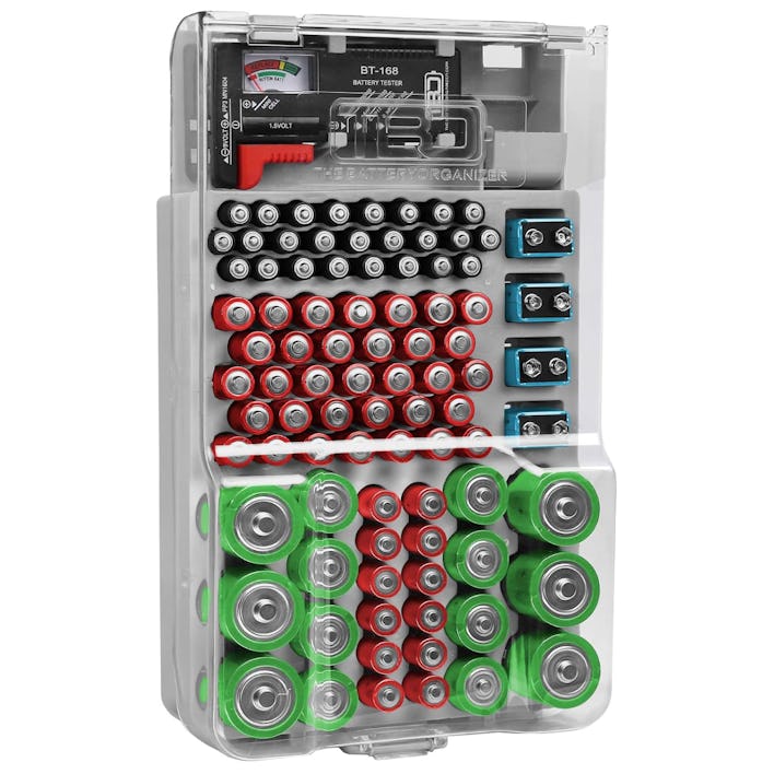 THE BATTERY ORGANIZER Hinged Clear Cover with Locking Lid