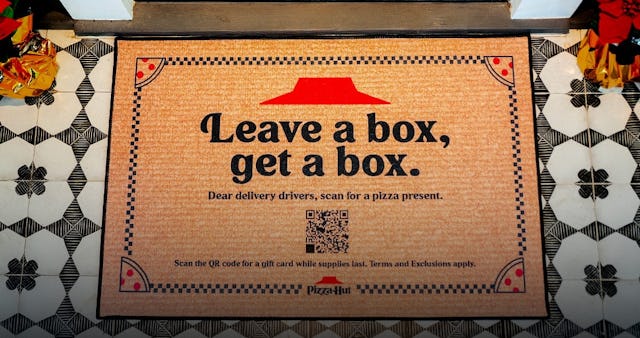 Pizza Hut is giving away free pizzas to delivery drivers this holiday season.