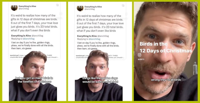 Actor Jeremy Crittenden explains how "The 12 Days of Christmas" is all about birds.