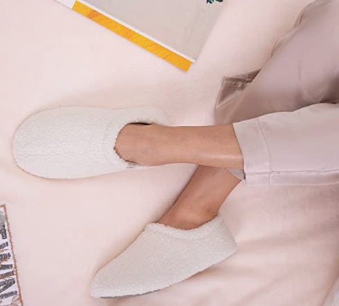 HomeTop Fur Memory Foam Loafer Slippers