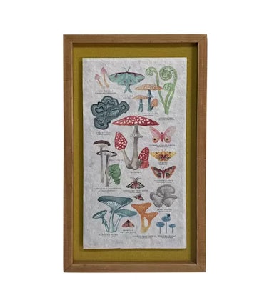 This mushroom wall art is part of the spring 2023 home decor trends inspired by cottagecore. 