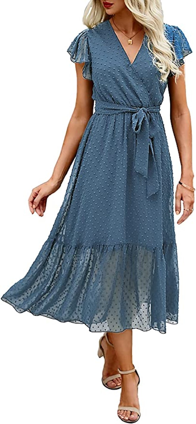 BTFBM V-Neck Ruffle Dress