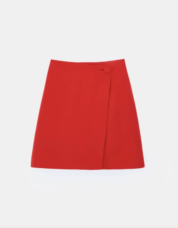 Lafayette 148 NY red mini skirt
