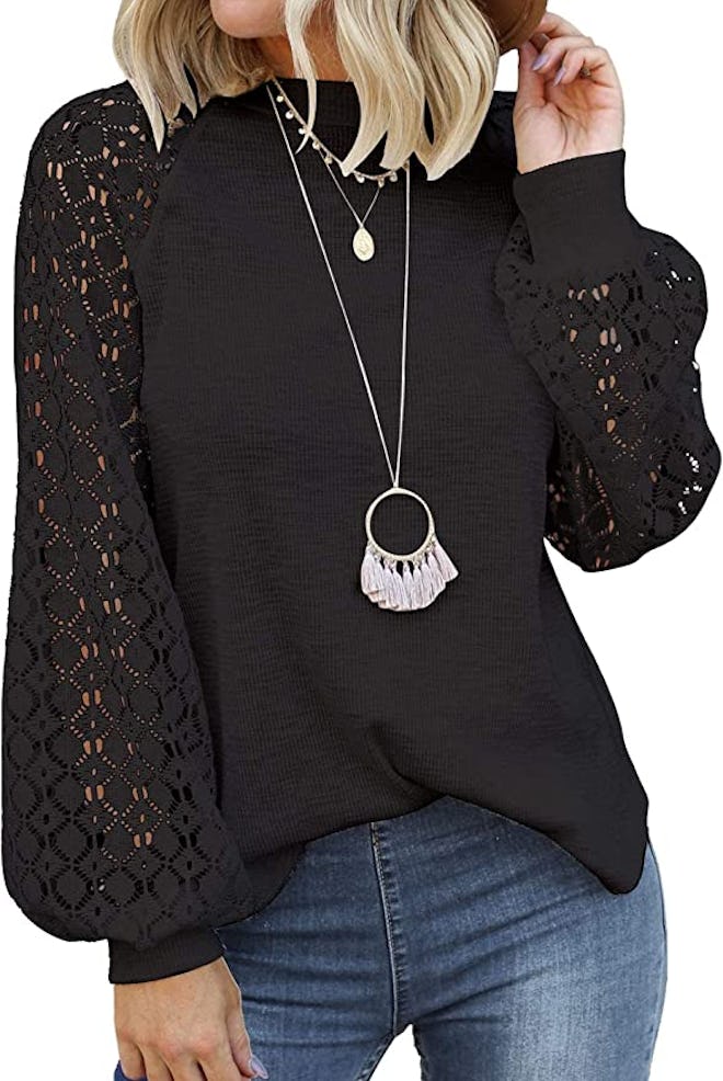 MIHOLL Long Sleeve Lace Top