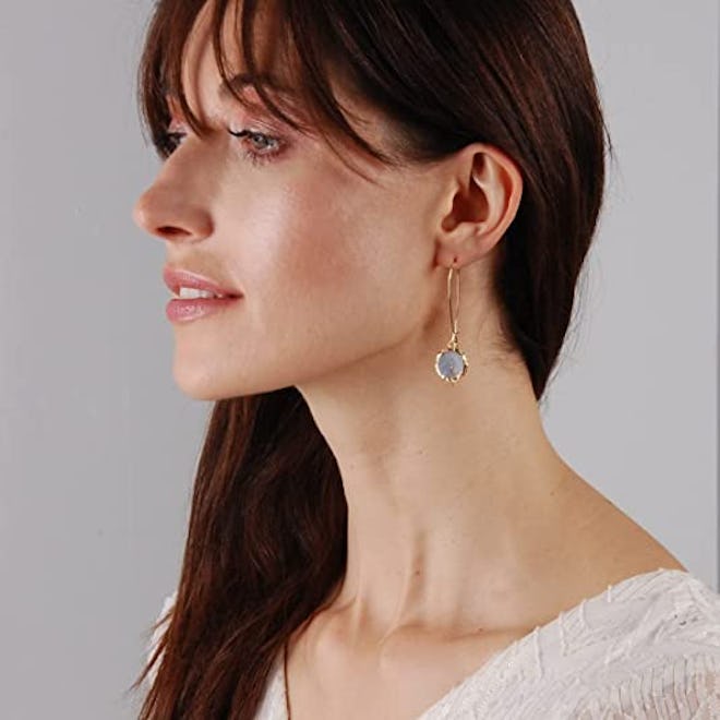 Humble Chic Simulated Druzy Threader Drop Earrings