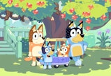 Bluey and family, who are featured on newly released Bluey Valentines