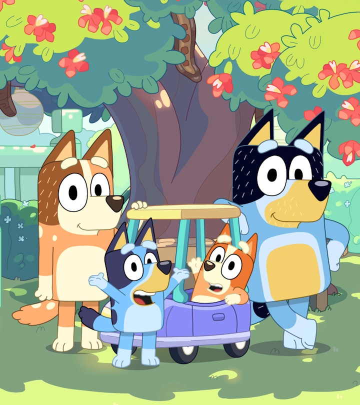 Bluey and family, who are featured on newly released Bluey Valentines