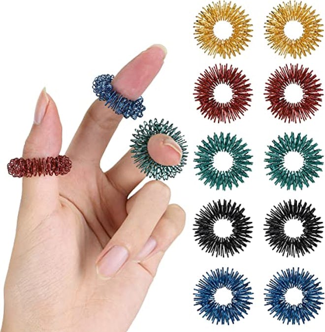 These sensory fidget toys for skin picking are made of spiky stainless steel and can be rolled and t…