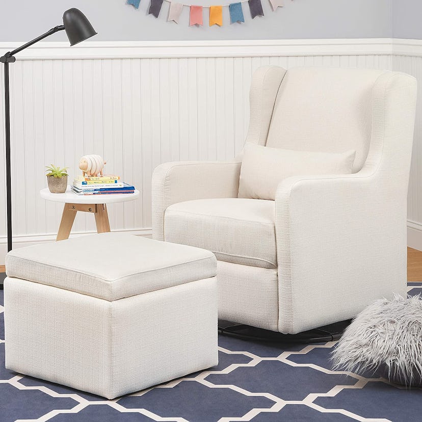 Carter's by DaVinci Adrian Swivel Glider with Storage Ottoman