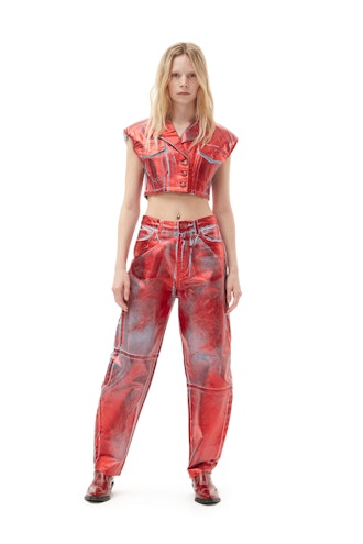 Red Foil Starry Jeans