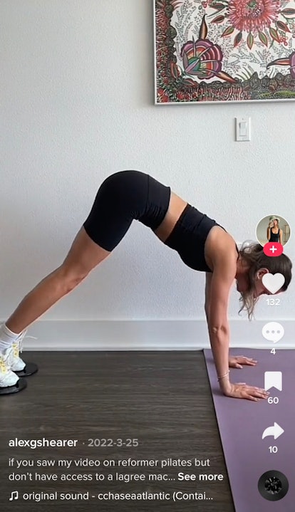 A TikToker does a plank to pike Lagree exercise inspired by Rihanna's go-to exercise routine. 