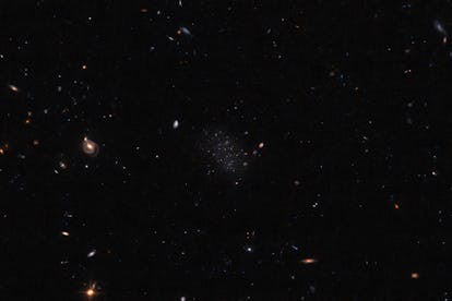 一个黑色的,主要是空字段的恒星和星系蔓延。大多数非常sma……