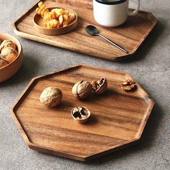 Renawe Acacia Wooden Serving Platters (Set of 2)