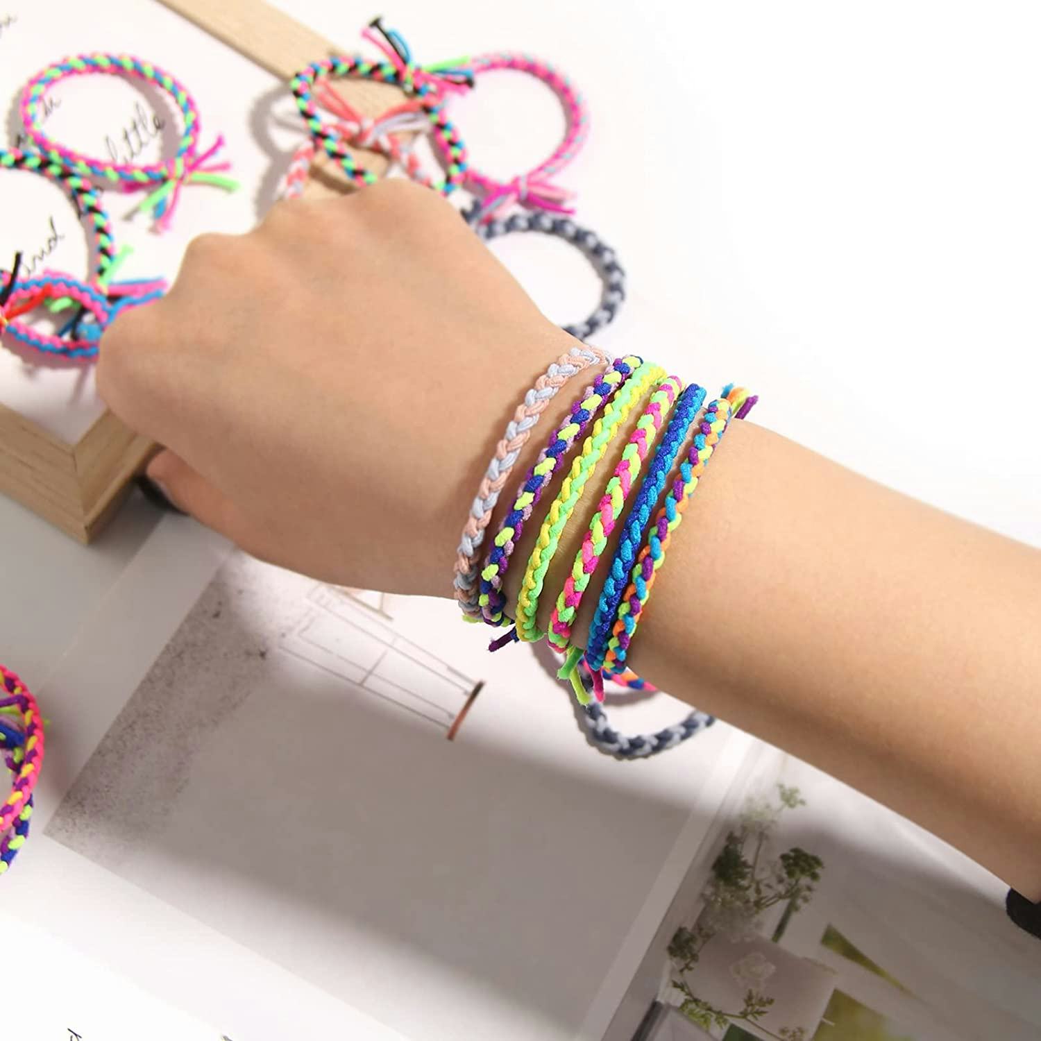 SUSULU Braided Elastic Hair Ties (100-Pack)