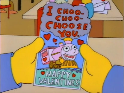 the train valentine from The Simpsons.