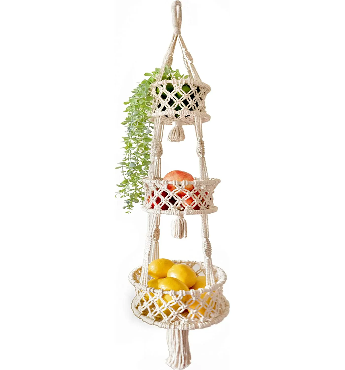 SnugLife Macrame 3 Tier Hanging Basket