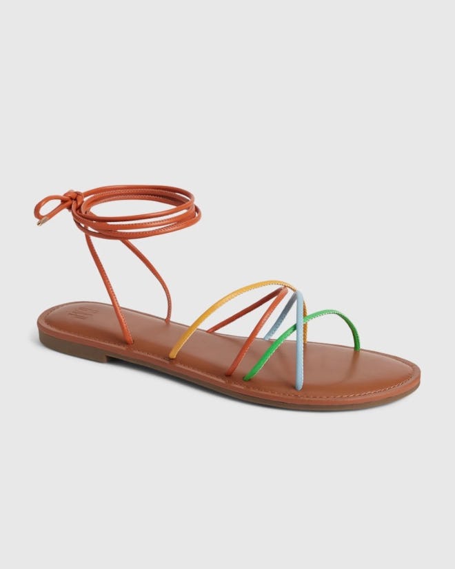 Strappy Lace-Up Sandals