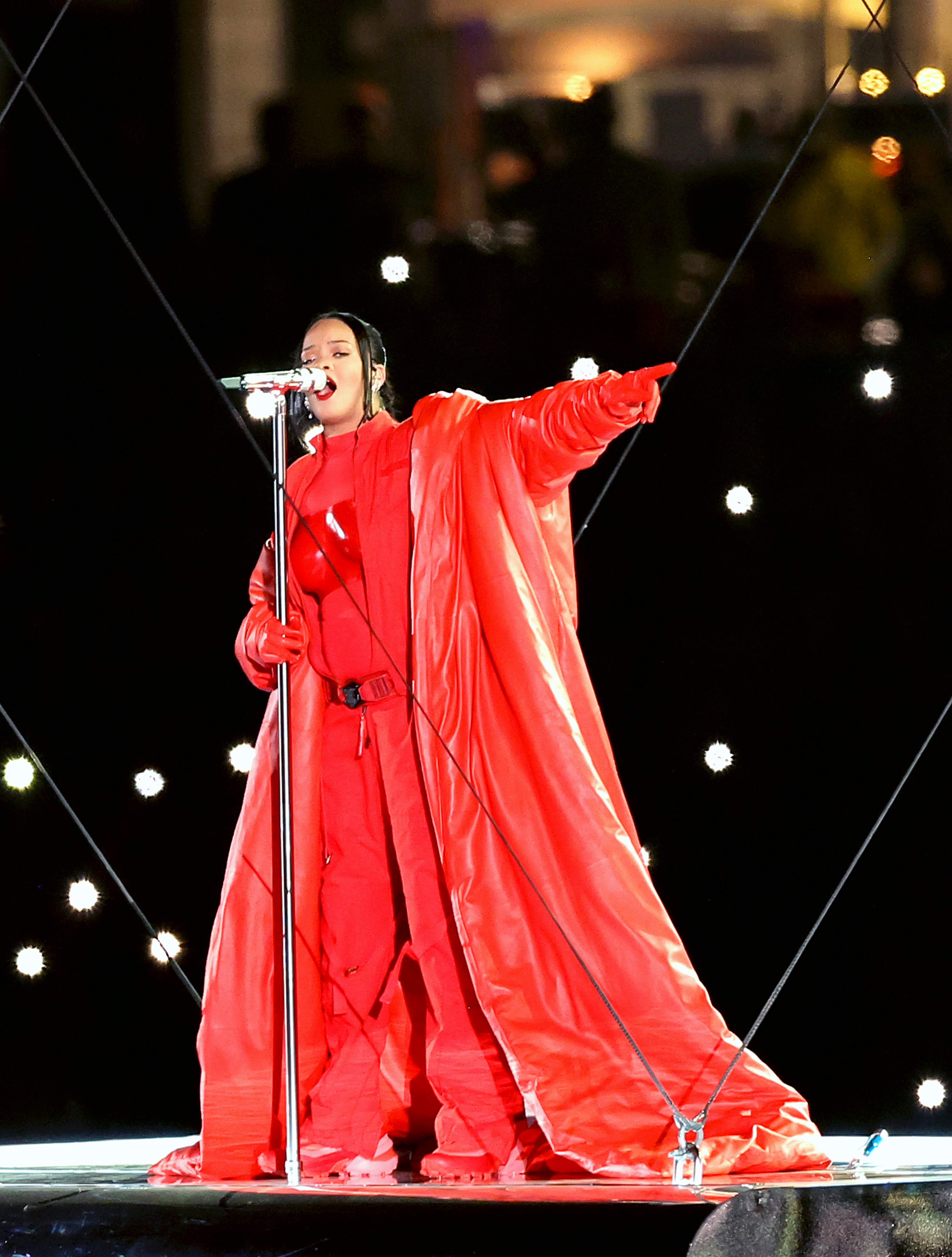 Rihanna Tore the Roof Off the Super Bowl Stadium in Bright Red Jumpsuit