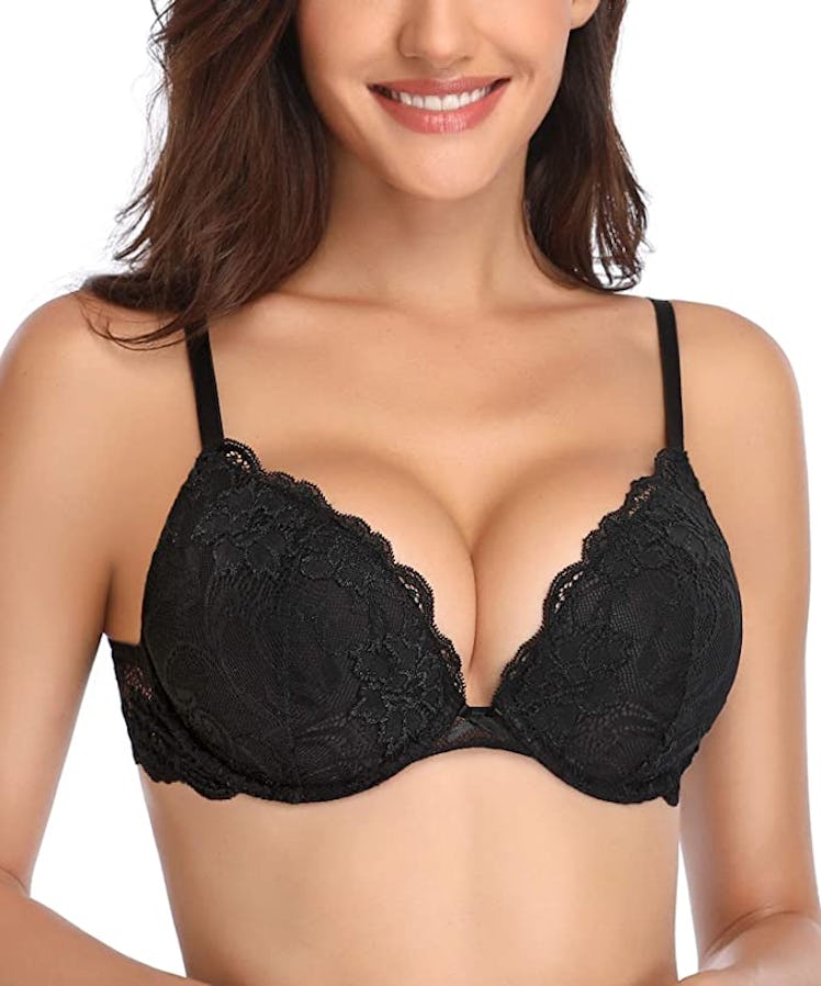 Deyllo Push Up Lace Padded Underwire Bra