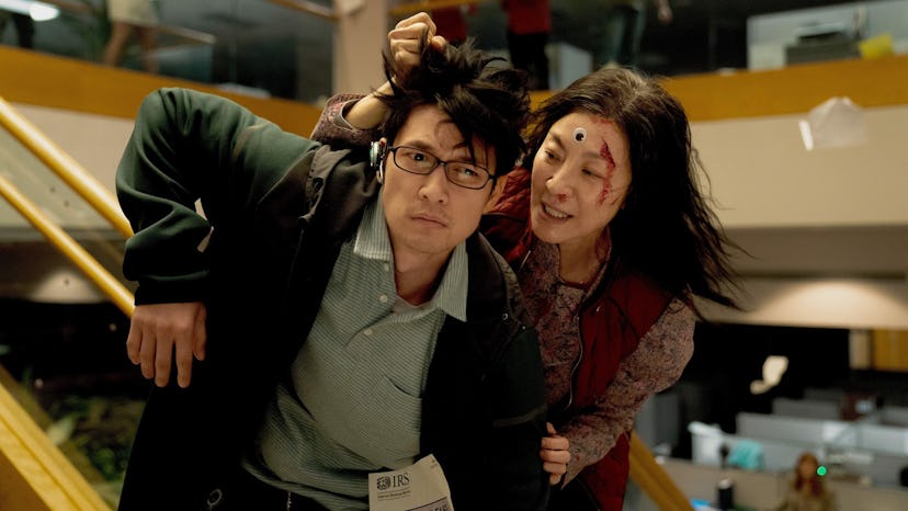 Harry Shum and Michelle Yeoh in Everything Everywhere All at Once.