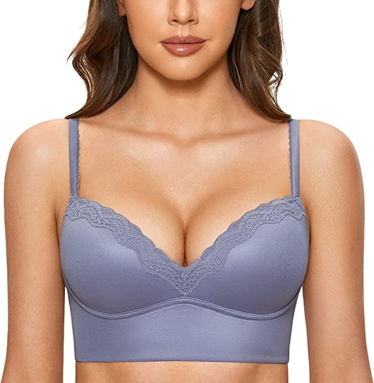 DOBREVA Push Up Wireless Padded Plunge Bralette