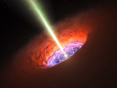Artist view of an active supermassive black hole.