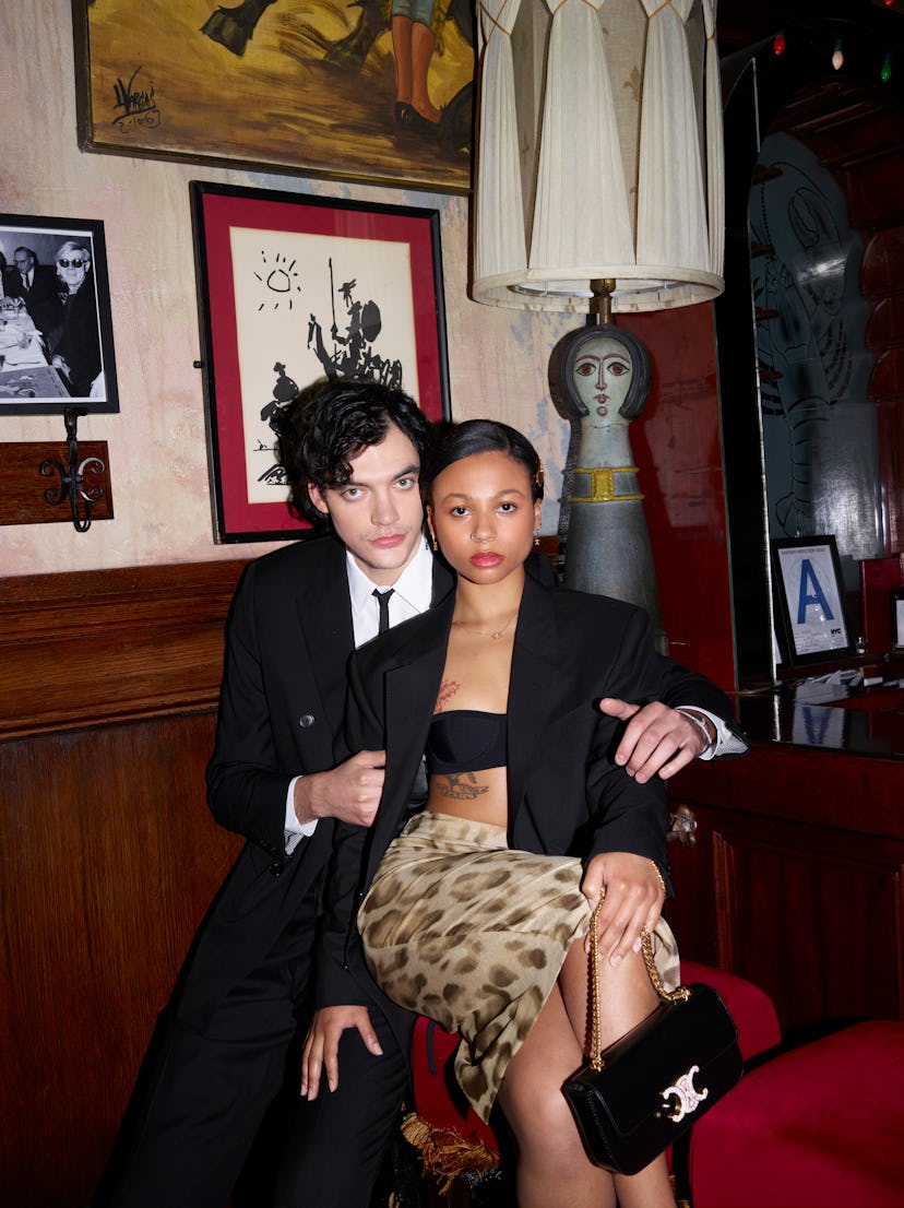 Myha’la Herrold and Armando Rivera wearing Celine in El Quijote restaurant in the famed Hotel Chelse...