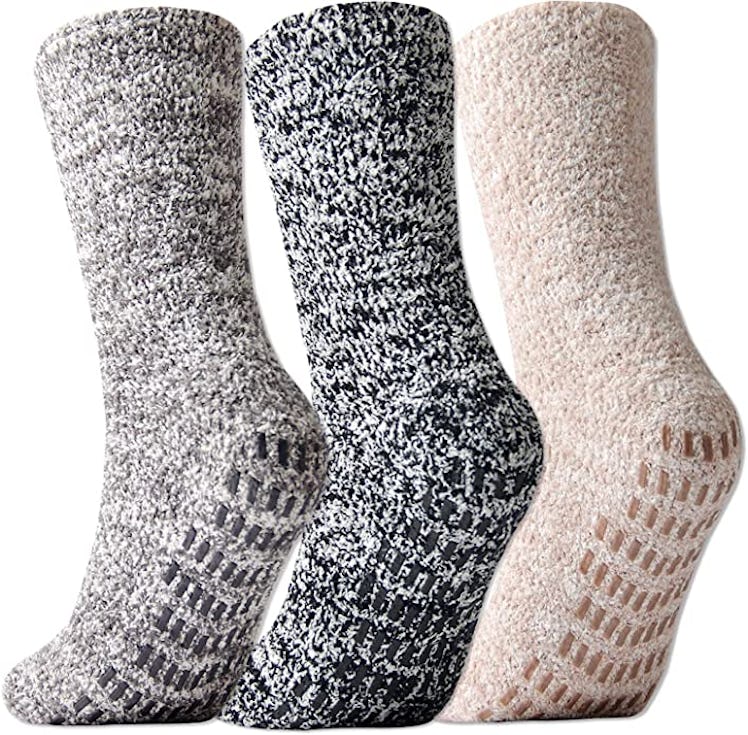 JORMATT Ultra Thick Fuzzy Slipper Socks (3-Pack)