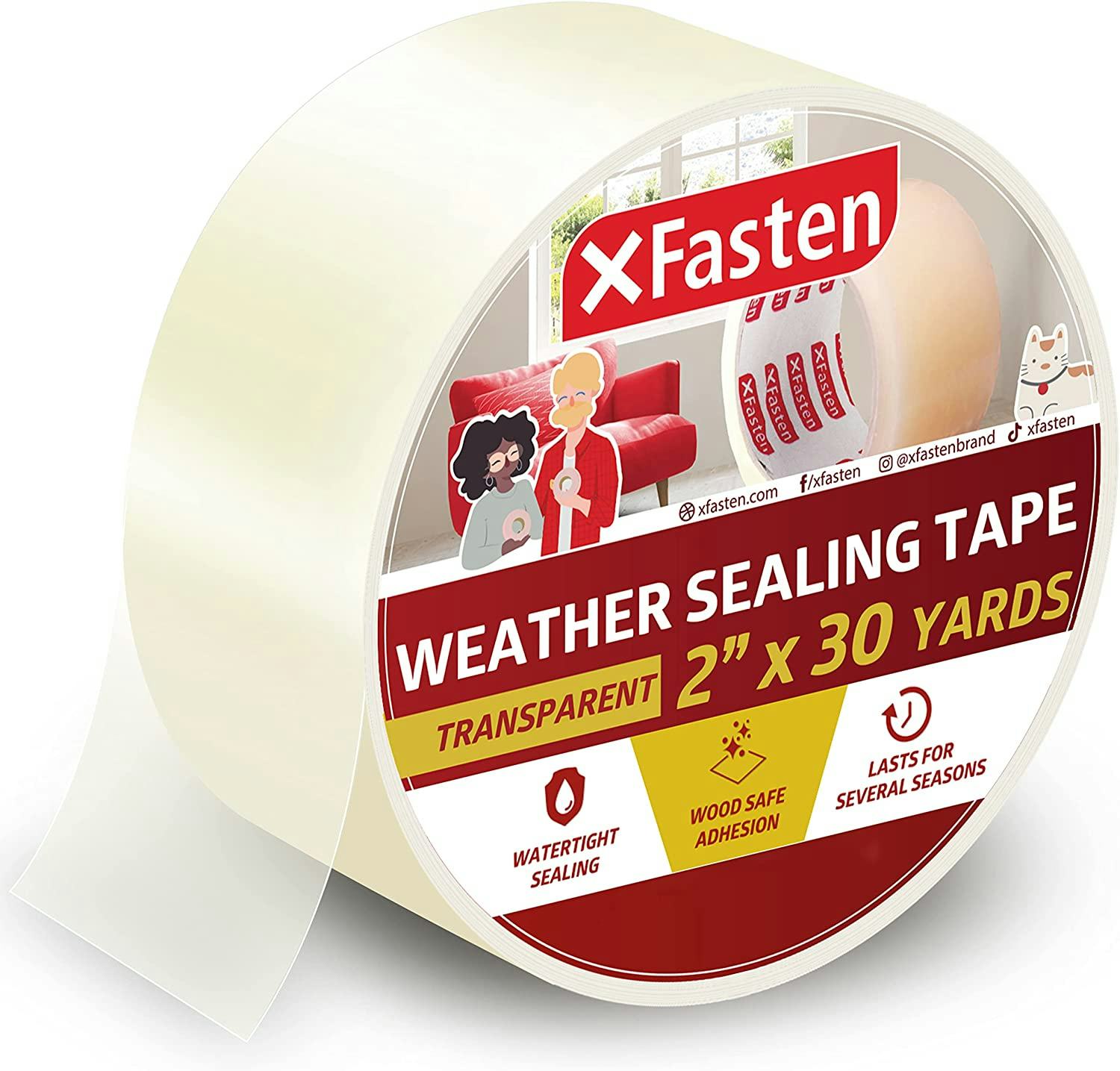 XFasten Transparent Door &amp; Window Weather Stripping Tape